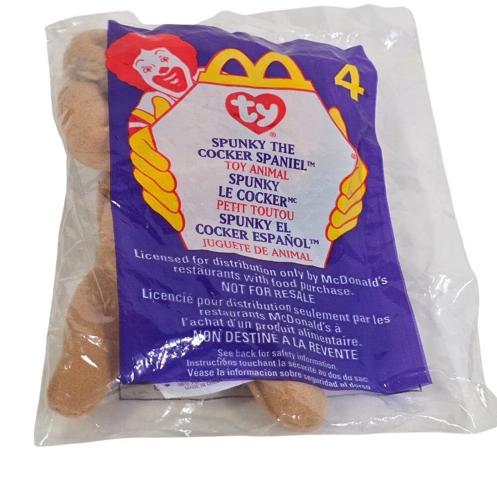 Ty Teenie Beanie Baby Plush Spunky Cocker Spaniel Dog Stuffed Animal McDonalds